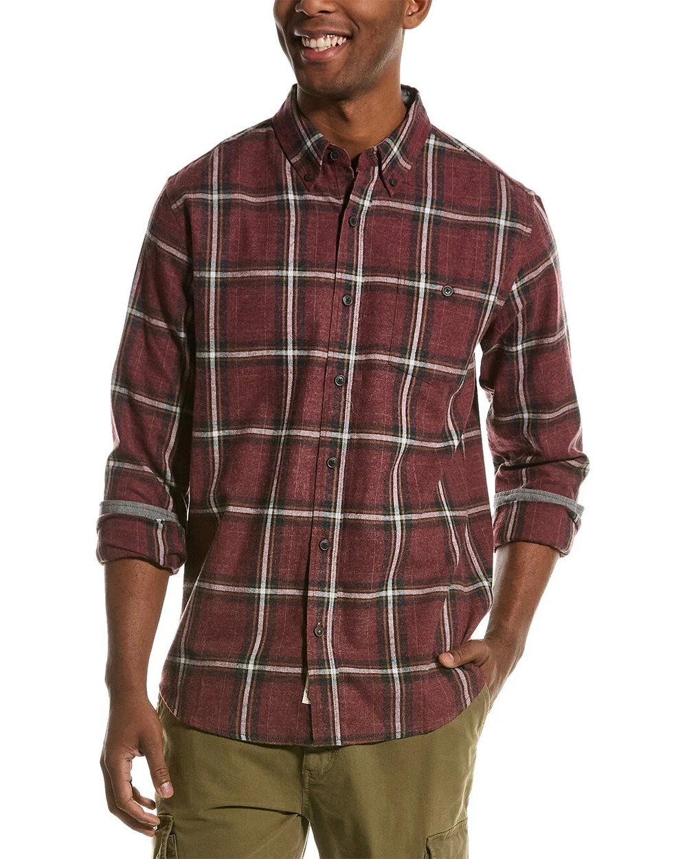 Weatherproof Vintage Maroon Plaid Flannel Shirt/16866